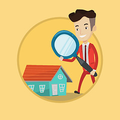 Image showing Man looking for house vector illustration.