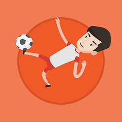 Image showing Soccer player kicking ball vector illustration.