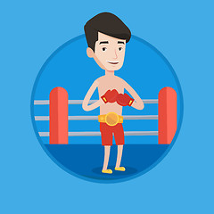 Image showing Confident boxer in the ring vector illustration.