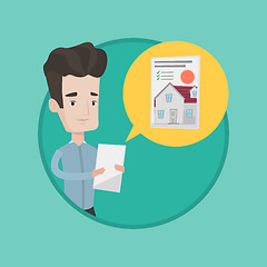 Image showing Man looking for house vector illustration.