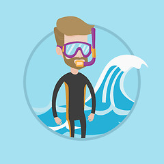 Image showing Young scuba diver vector illustration.