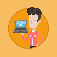 Image showing Man shopping online vector illustration.