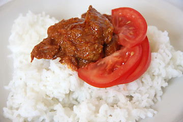 Image showing Curry and rice