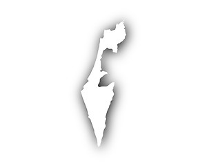 Image showing Map of Israel with shadow