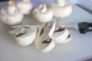 Image showing Sliced mushrooms