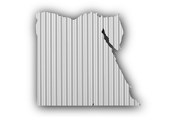 Image showing Map of Egypt on corrugated iron