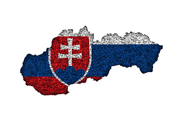 Image showing Map and flag of Slovakia on poppy seeds