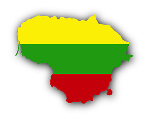 Image showing Map and flag of Lithuania