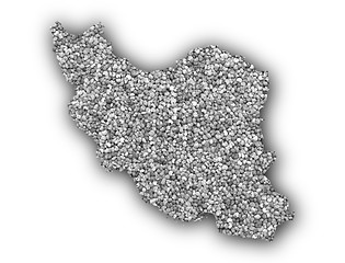 Image showing Map of Iran on poppy seeds