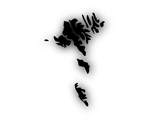 Image showing Map of the Faroe Islands with shadow