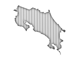Image showing Map of Costa Rica on corrugated iron
