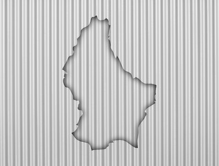 Image showing Map of Luxembourg on corrugated iron