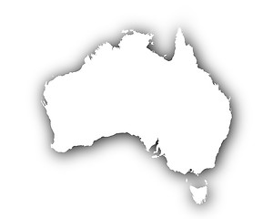 Image showing Map of Australia with shadow