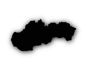 Image showing Map of Slovakia with shadow