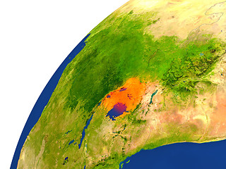 Image showing Country of Uganda satellite view