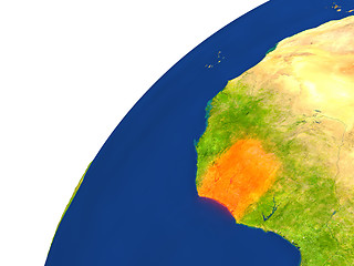 Image showing Country of Ivory Coast satellite view