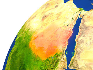 Image showing Country of Sudan satellite view