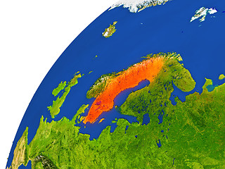 Image showing Country of Sweden satellite view