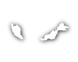 Image showing Map of Malaysia with shadow