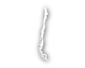 Image showing Map of Chile with shadow