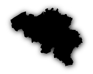 Image showing Map of Belgium with shadow