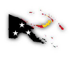 Image showing Map and flag of Papua New Guinea