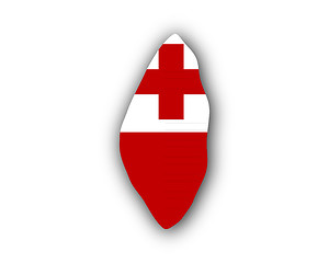 Image showing Map and flag of Tonga