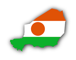 Image showing Map and flag of Niger