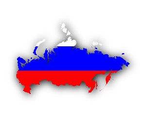 Image showing Map and flag of Russia