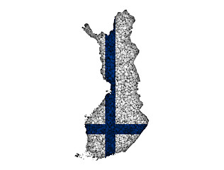 Image showing Map and flag of Finland