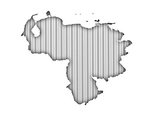 Image showing Map of Venezuela on corrugated iron