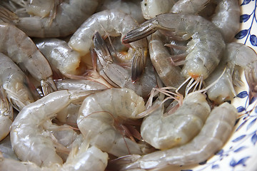 Image showing Whole raw prawns