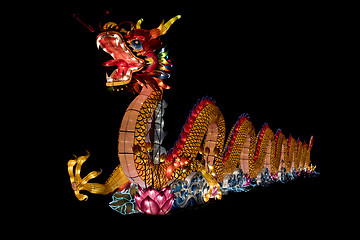 Image showing Chinese Lanterns lit