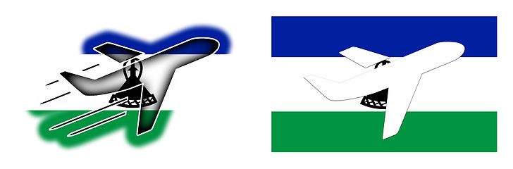 Image showing Nation flag - Airplane isolated - Lesotho