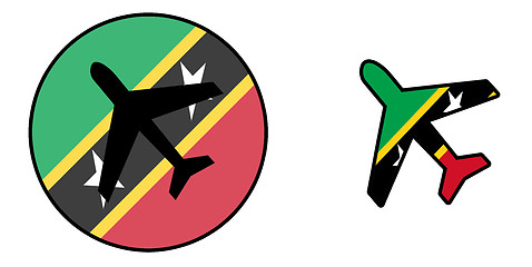 Image showing Nation flag - Airplane isolated - Saint Kitts and Nevis