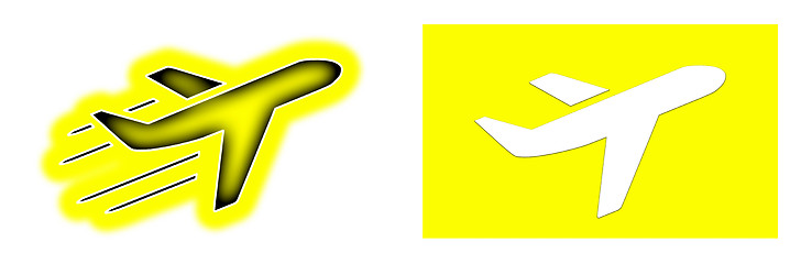 Image showing Airplane isolated - Yellow