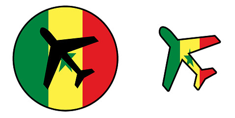 Image showing Nation flag - Airplane isolated - Senegal