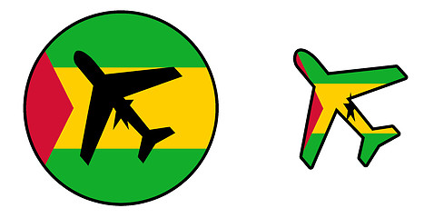 Image showing Nation flag - Airplane isolated - Sao Tome and Principe