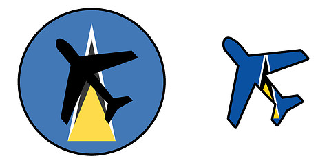 Image showing Nation flag - Airplane isolated - Saint Lucia