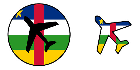 Image showing Nation flag - Airplane isolated - Central African Republic