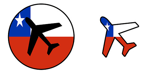 Image showing Nation flag - Airplane isolated - Chile