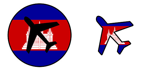 Image showing Nation flag - Airplane isolated - Cambodia