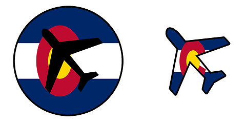 Image showing Nation flag - Airplane isolated - Colorado