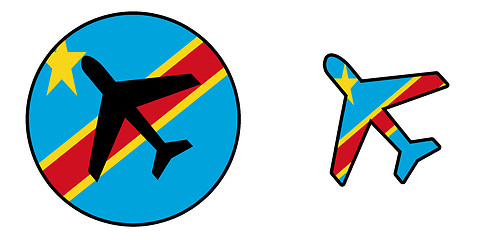 Image showing Nation flag - Airplane isolated - Congo