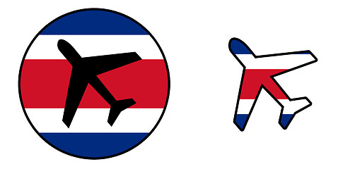 Image showing Nation flag - Airplane isolated - Costa Rica