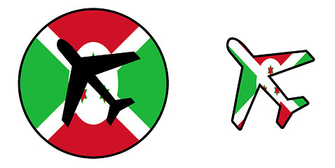 Image showing Nation flag - Airplane isolated - Burundi