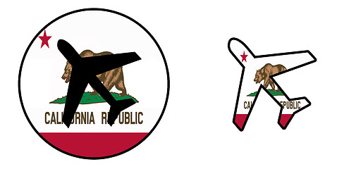 Image showing Nation flag - Airplane isolated - California