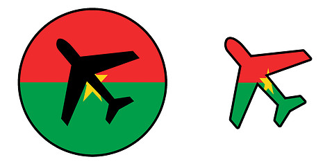 Image showing Nation flag - Airplane isolated - Burkina Faso