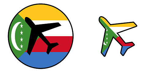 Image showing Nation flag - Airplane isolated - Comoros