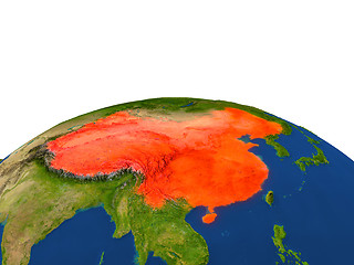Image showing China in red from orbit